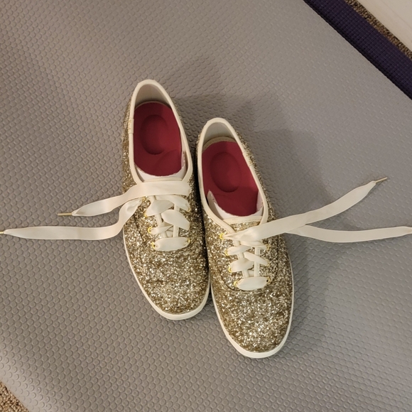 Kate Spade ♠️ Keds gold glitter shoes - Picture 4 of 6
